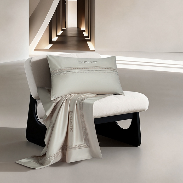 91家纺网 家纺一手货源 找家纺 诗黛尔 2026春夏新款长绒棉刺绣四件套-逸美系列 逸美-香槟金