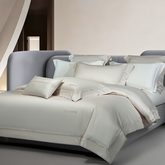 91家纺网 家纺一手货源 找家纺 诗黛尔 2026春夏新款长绒棉刺绣四件套-逸美系列 逸美-香槟金