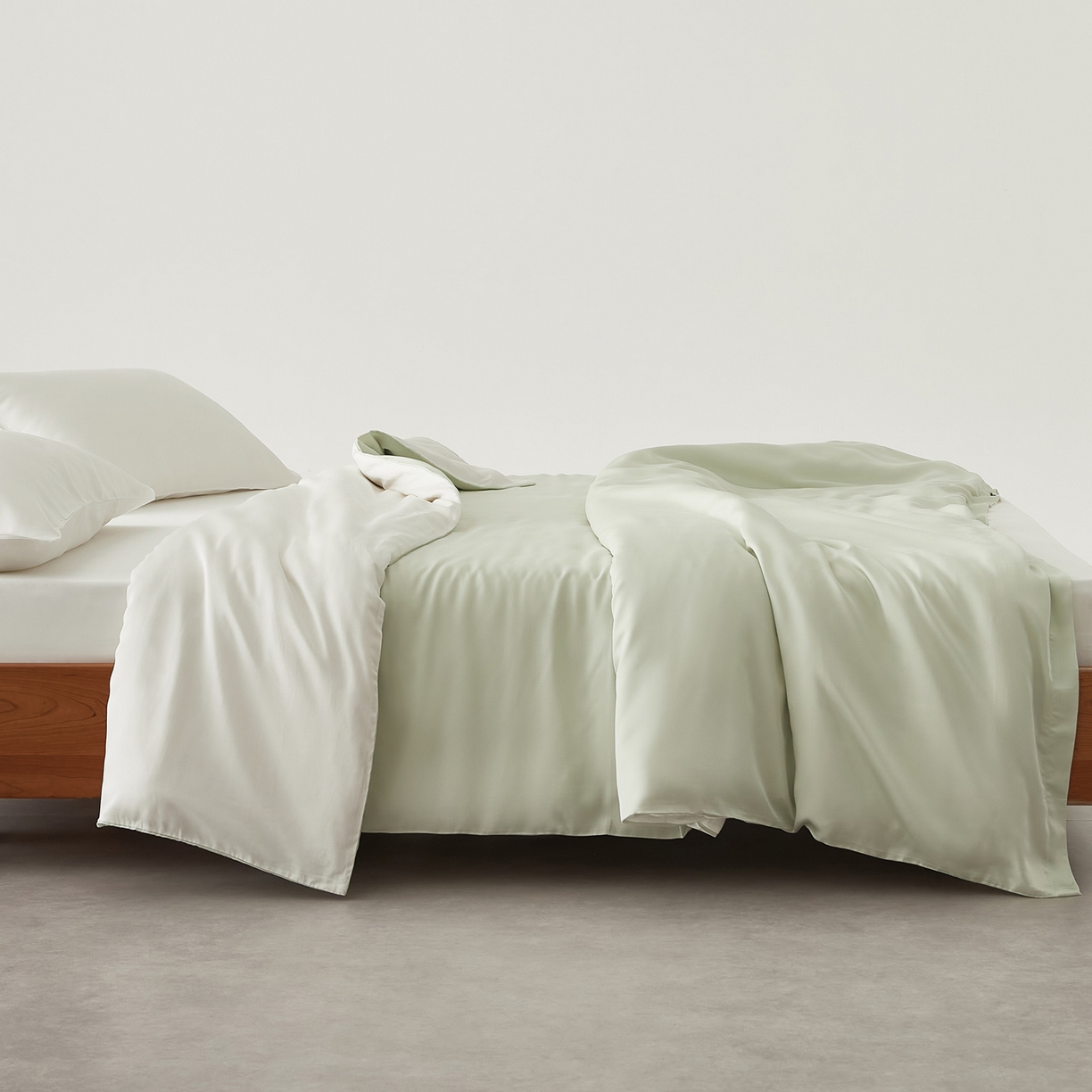 91家纺网 家纺一手货源 找家纺 EH家居 2026春夏新款简约纯色天丝单品被套 仲夏-星河青