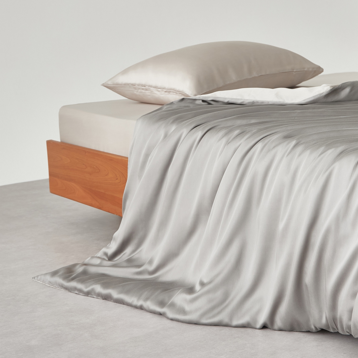 91家纺网 家纺一手货源 找家纺 EH家居 2026春夏新款简约纯色天丝单品被套 仲夏-月影灰