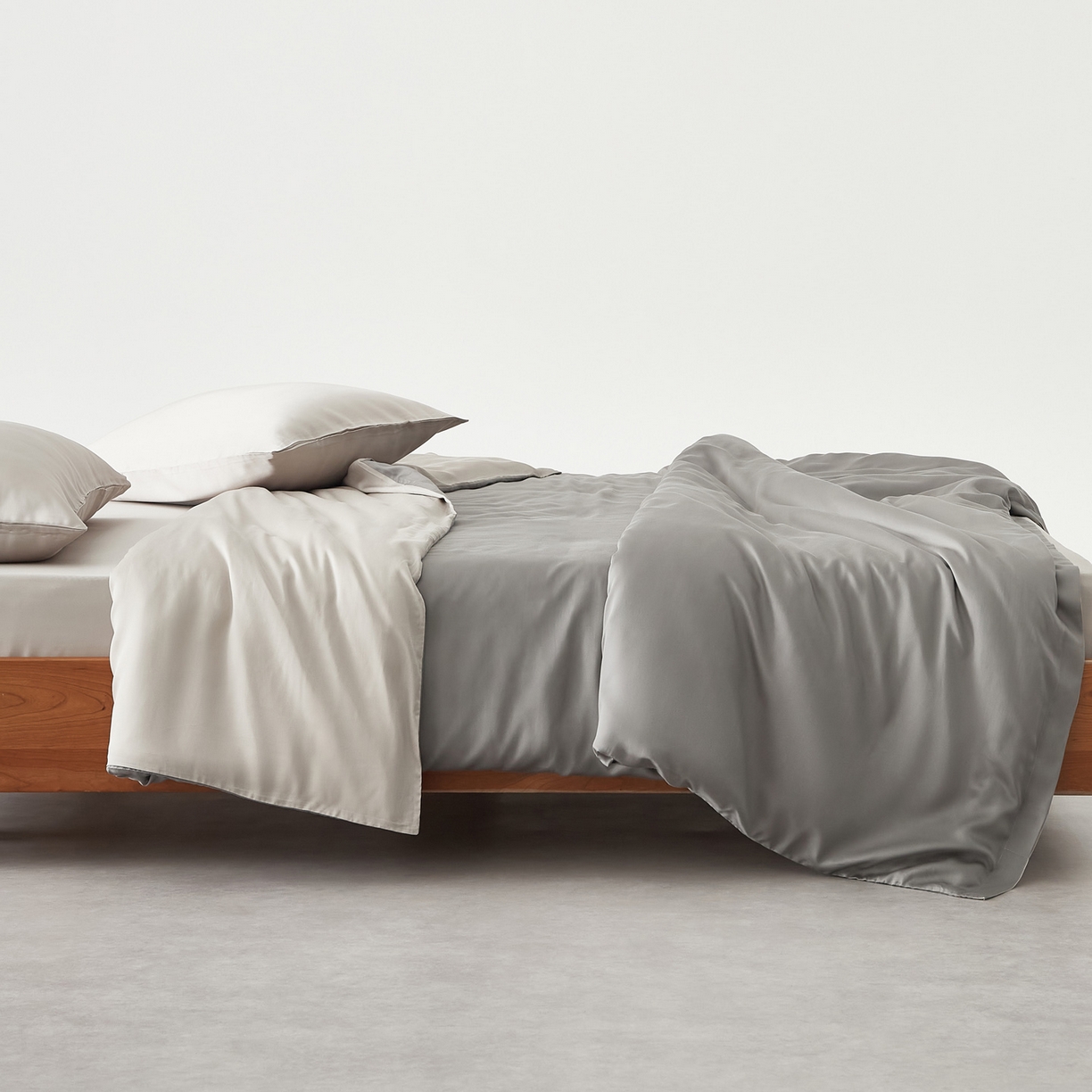 91家纺网 家纺一手货源 找家纺 EH家居 2026春夏新款简约纯色天丝单品被套 仲夏-月影灰