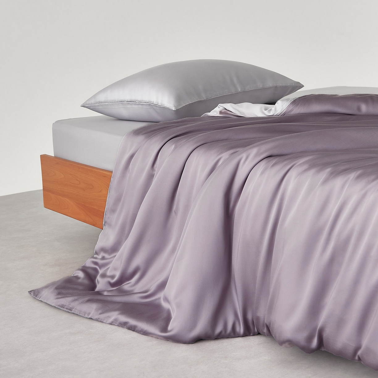 91家纺网 家纺一手货源 找家纺 EH家居 2026春夏新款简约纯色天丝单品被套 仲夏-紫灰