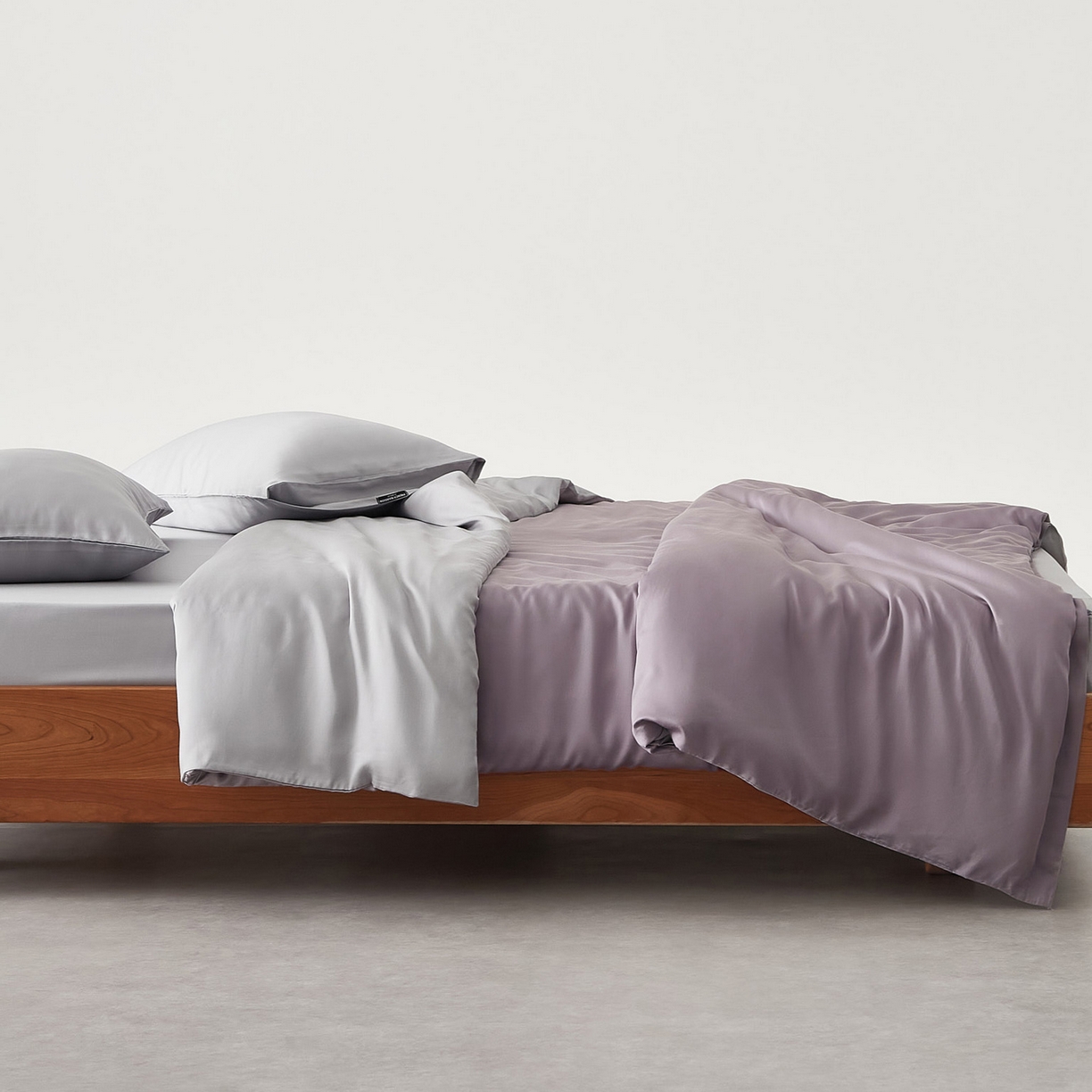 91家纺网 家纺一手货源 找家纺 EH家居 2026春夏新款简约纯色天丝单品被套 仲夏-紫灰