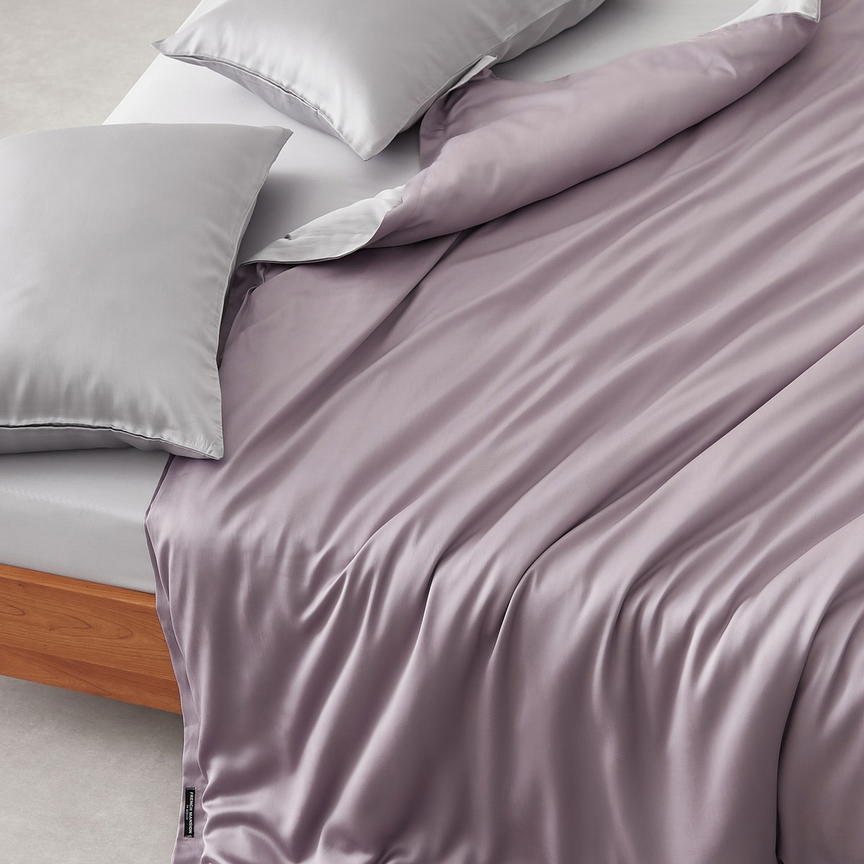 91家纺网 家纺一手货源 找家纺 EH家居 2026春夏新款简约纯色天丝单品被套 仲夏-紫灰