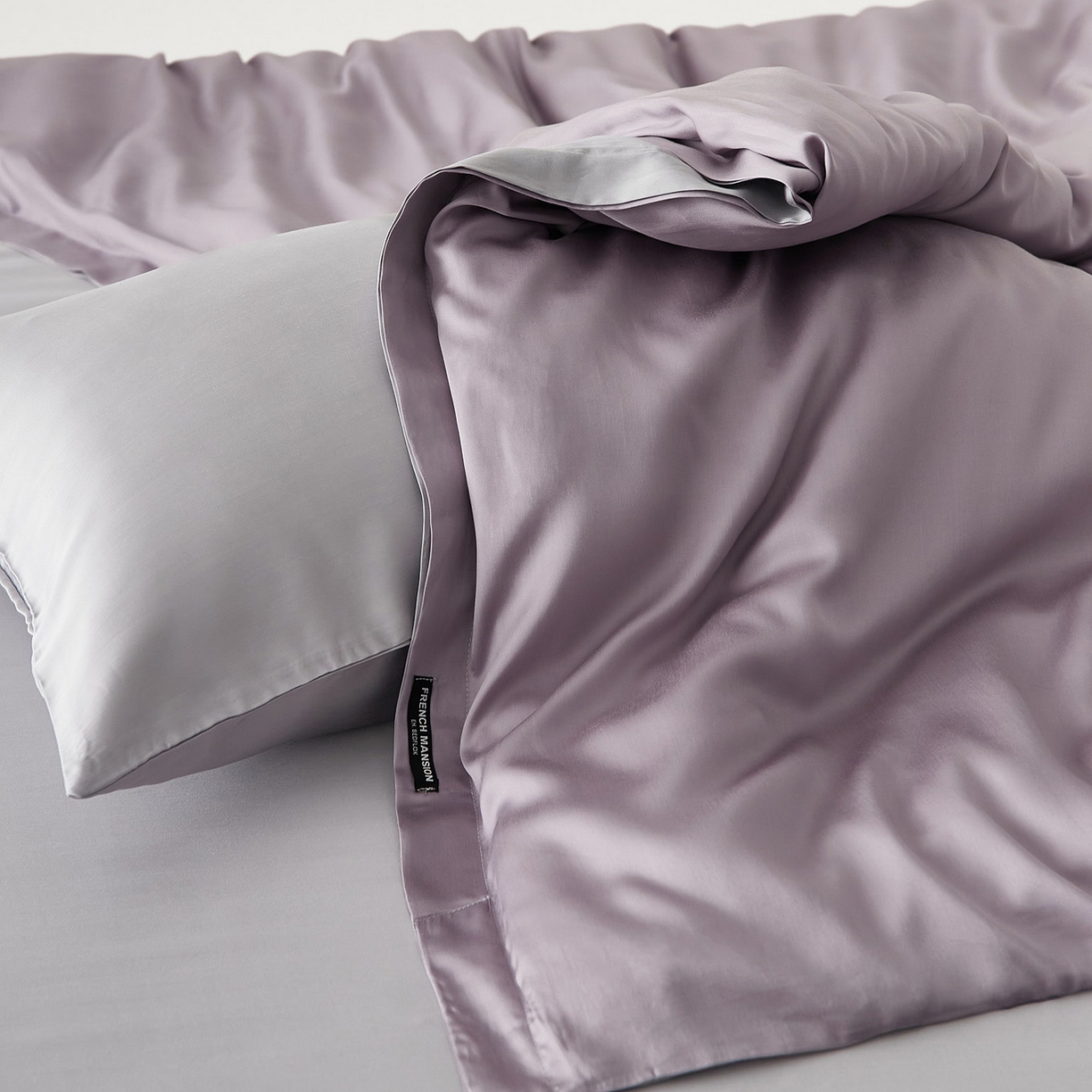 91家纺网 家纺一手货源 找家纺 EH家居 2026春夏新款简约纯色天丝单品被套 仲夏-紫灰