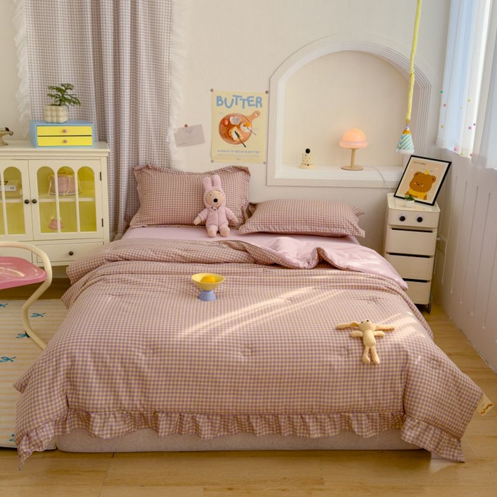 （总）默忆 2026新款A类水洗棉双层纱花边夏被夏凉被空调被被子被芯