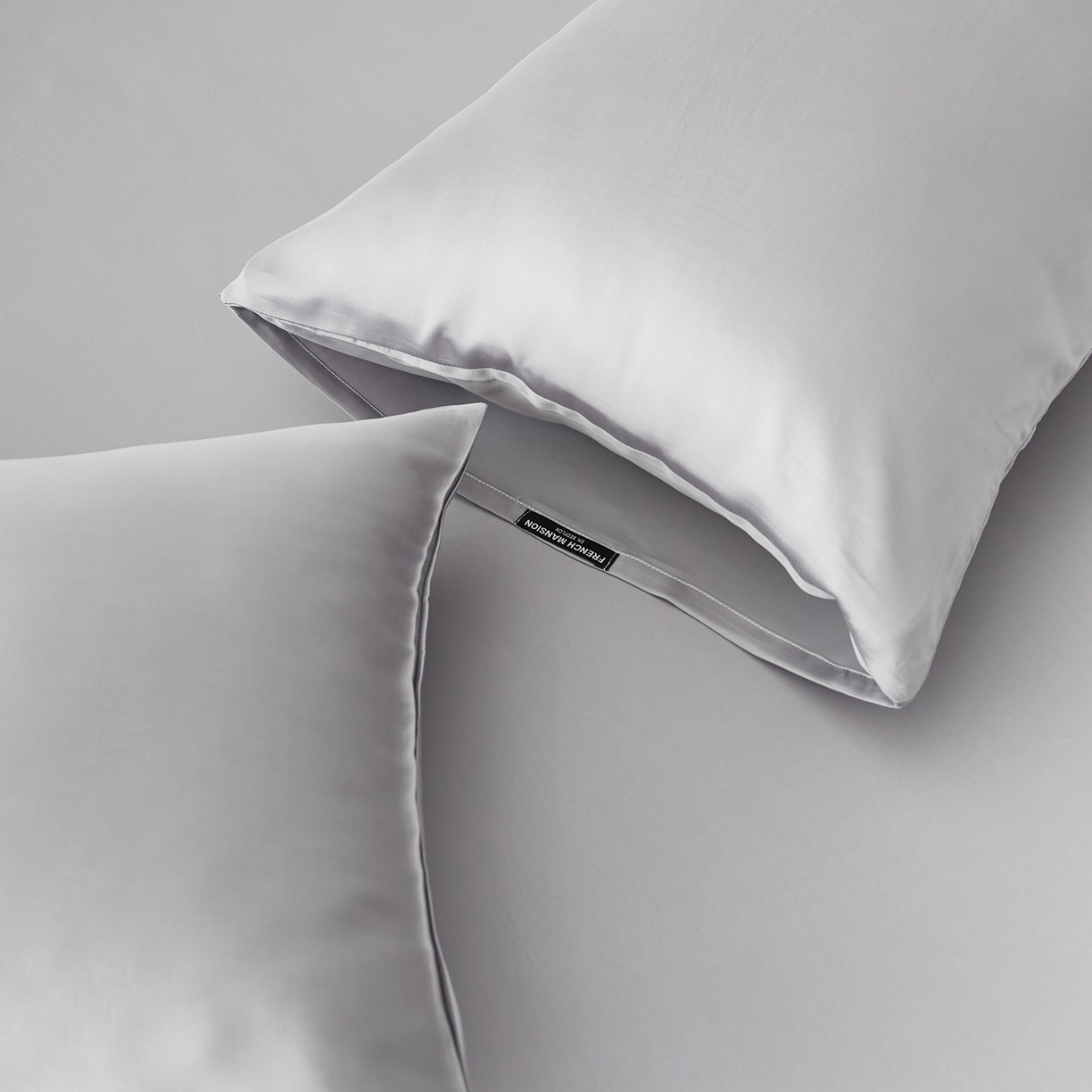 91家纺网 家纺一手货源 找家纺 EH家居 2026春夏新款简约纯色天丝单品枕套（AA版）（床单床笠同款） 丁香灰