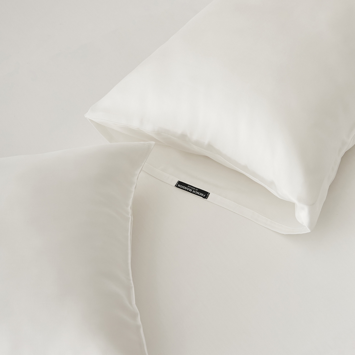 91家纺网 家纺一手货源 找家纺 EH家居 2026春夏新款简约纯色天丝单品枕套（AA版）（床单床笠同款） 贵族白