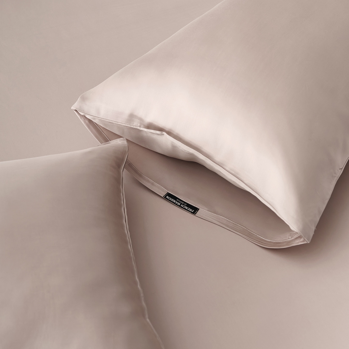 91家纺网 家纺一手货源 找家纺 EH家居 2026春夏新款简约纯色天丝单品枕套（AA版）（床单床笠同款） 罗浮粉