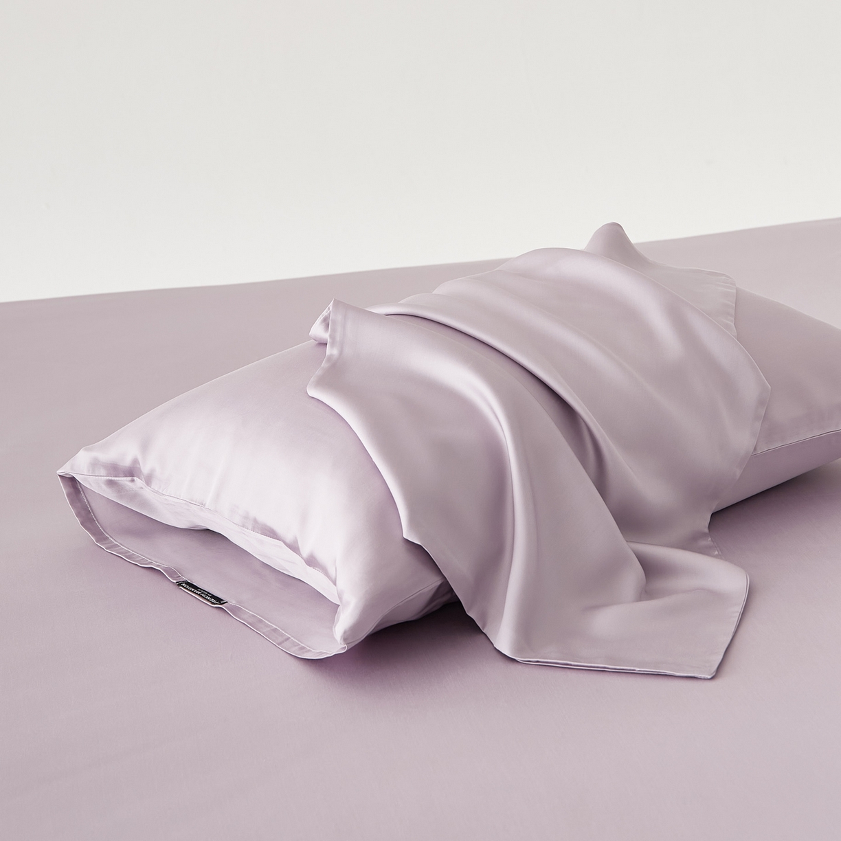 91家纺网 家纺一手货源 找家纺 EH家居 2026春夏新款简约纯色天丝单品枕套（AA版）（床单床笠同款） 柔紫色