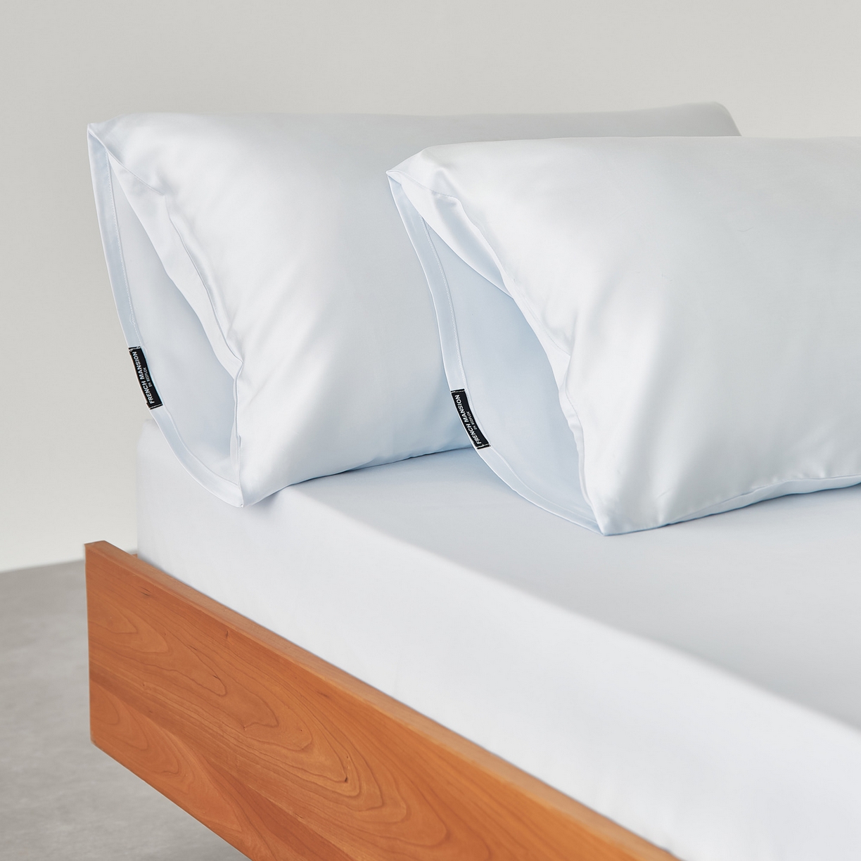 91家纺网 家纺一手货源 找家纺 EH家居 2026春夏新款简约纯色天丝单品枕套（AA版）（床单床笠同款） 云岚色