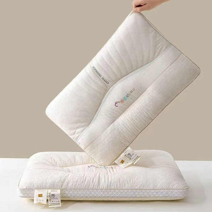 宇诺家纺 2026新款雪尼绒分区护颈枕头枕芯 白色