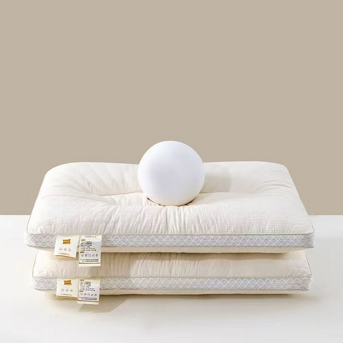 91家纺网 家纺一手货源 找家纺 宇诺家纺 2026新款雪尼绒分区护颈枕头枕芯 白色