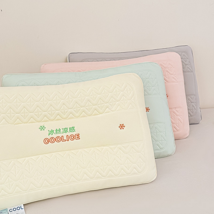 91家纺网 家纺一手货源 找家纺 （总）浩宇家纺 2026新款冰丝凉感枕头枕芯刺绣护颈枕成人家用舒适定型款6308