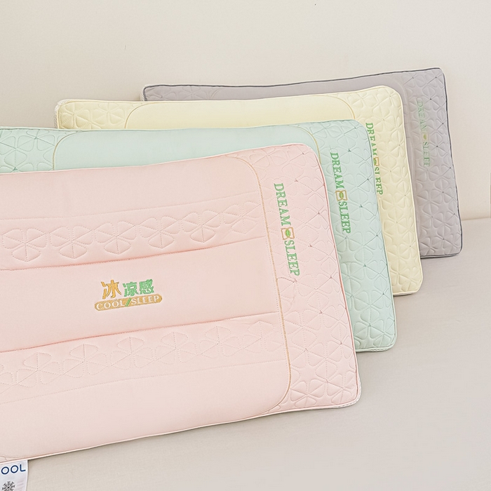 91家纺网 家纺一手货源 找家纺 （总）浩宇家纺 2026新款冰丝凉感枕头枕芯刺绣护颈枕成人家用舒适定型款6308