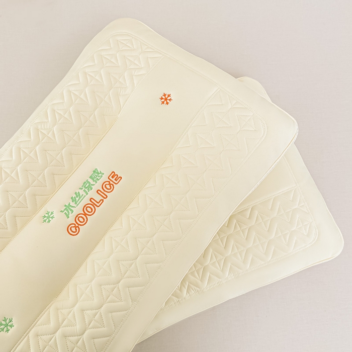 91家纺网 家纺一手货源 找家纺 浩宇家纺 2026新款冰丝凉感枕头枕芯刺绣护颈枕成人家用舒适定型款6308 黄色