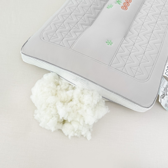 91家纺网 家纺一手货源 找家纺 浩宇家纺 2026新款冰丝凉感枕头枕芯刺绣护颈枕成人家用舒适定型款6308 灰色