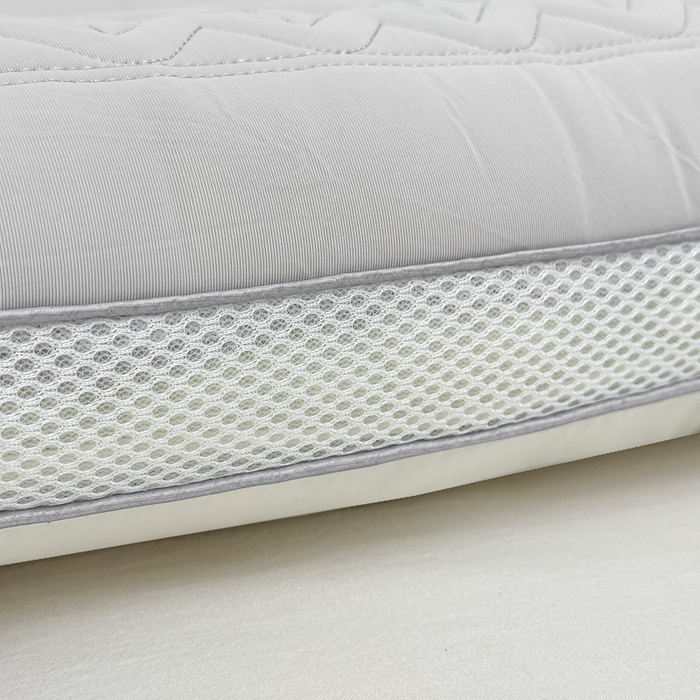 91家纺网 家纺一手货源 找家纺 浩宇家纺 2026新款冰丝凉感枕头枕芯刺绣护颈枕成人家用舒适定型款6308 灰色