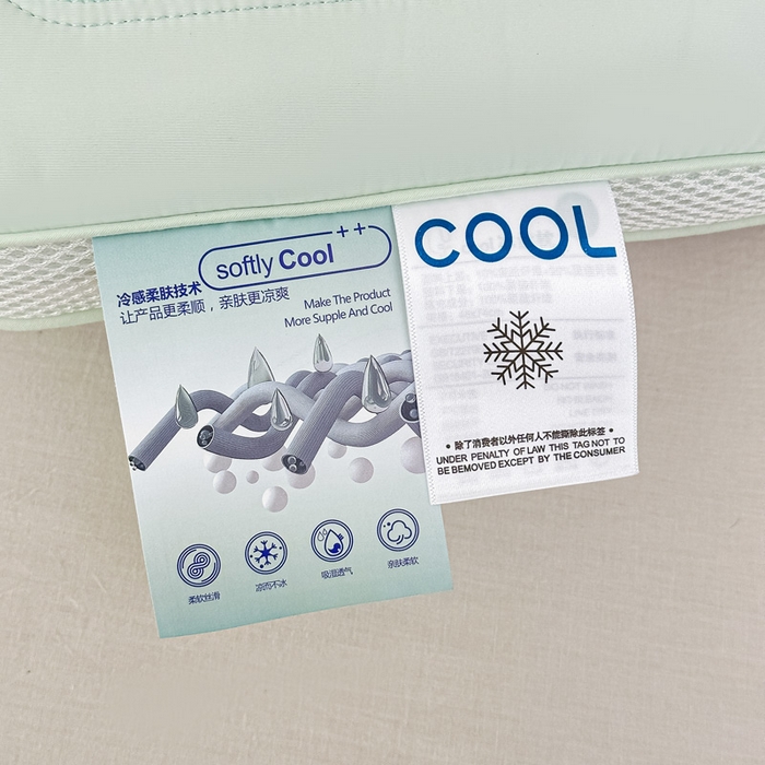 91家纺网 家纺一手货源 找家纺 浩宇家纺 2026新款冰丝凉感枕头枕芯刺绣护颈枕成人家用舒适定型款6308 绿色