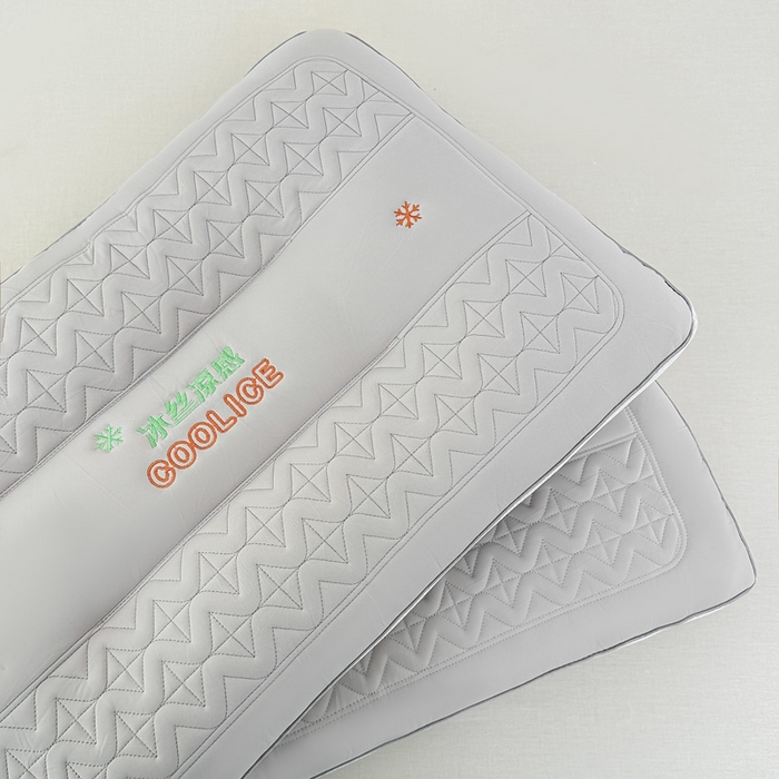 91家纺网 家纺一手货源 找家纺 浩宇家纺 2026新款冰丝凉感枕头枕芯刺绣护颈枕成人家用舒适定型款6308 灰色