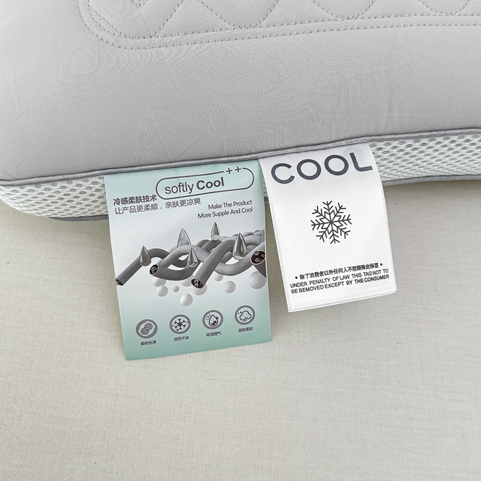 91家纺网 家纺一手货源 找家纺 浩宇家纺 2026新款冰丝凉感枕头枕芯刺绣护颈枕成人家用舒适定型款6308 灰色