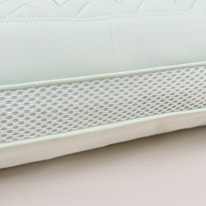 91家纺网 家纺一手货源 找家纺 浩宇家纺 2026新款冰丝凉感枕头枕芯刺绣护颈枕成人家用舒适定型款6308 绿色