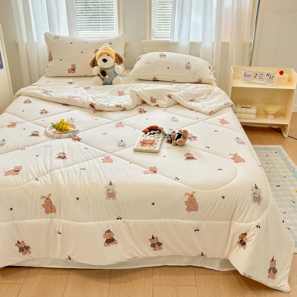 91家纺网 家纺一手货源 找家纺 益多眠 【同款超低价】2026新款锦氨夏凉被凉感丝夏被空调被单人夏被自带凉感冰丝夏被【四周踩棉】 萌宠派对