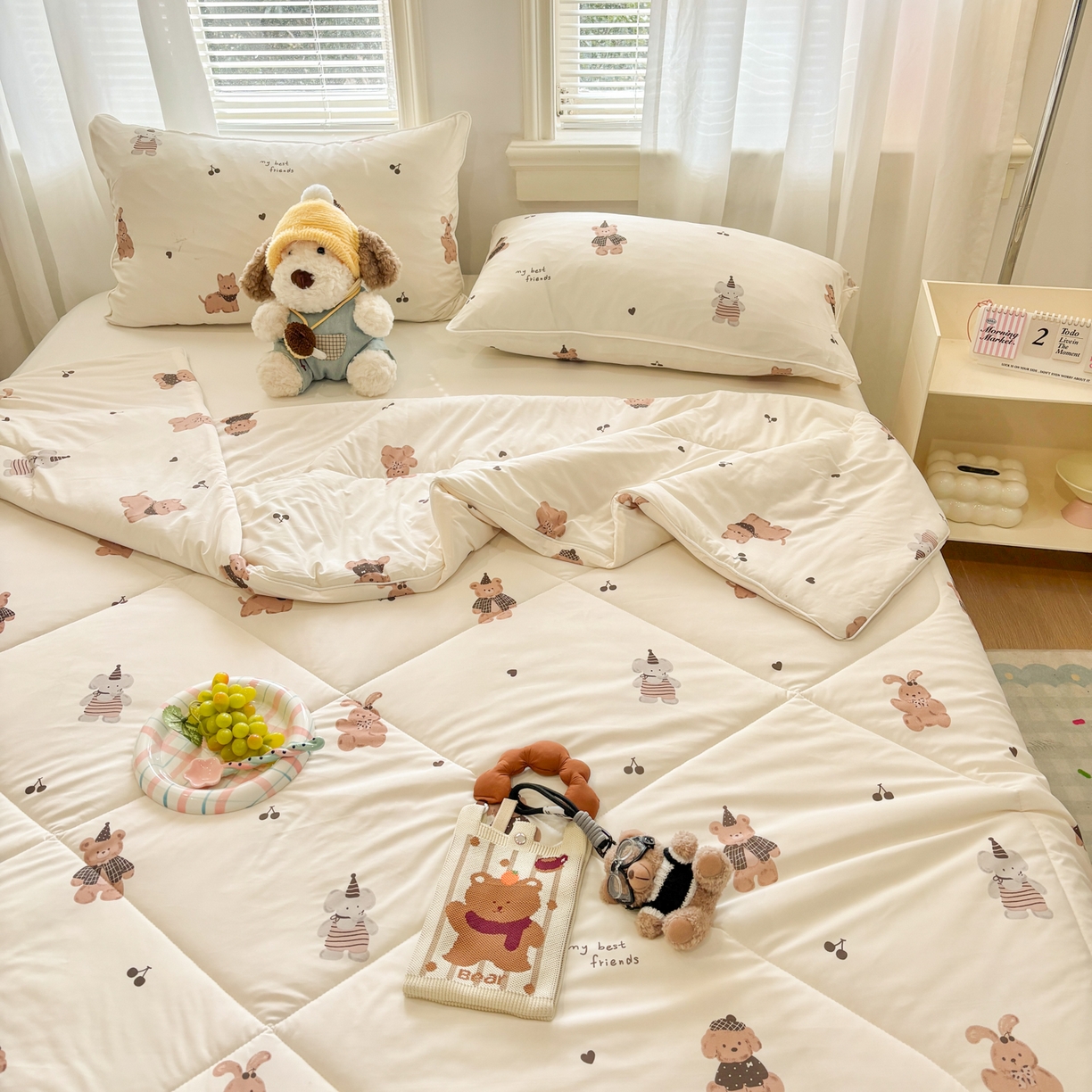 91家纺网 家纺一手货源 找家纺 益多眠 【同款超低价】2026新款锦氨夏凉被凉感丝夏被空调被单人夏被自带凉感冰丝夏被【四周踩棉】 萌宠派对