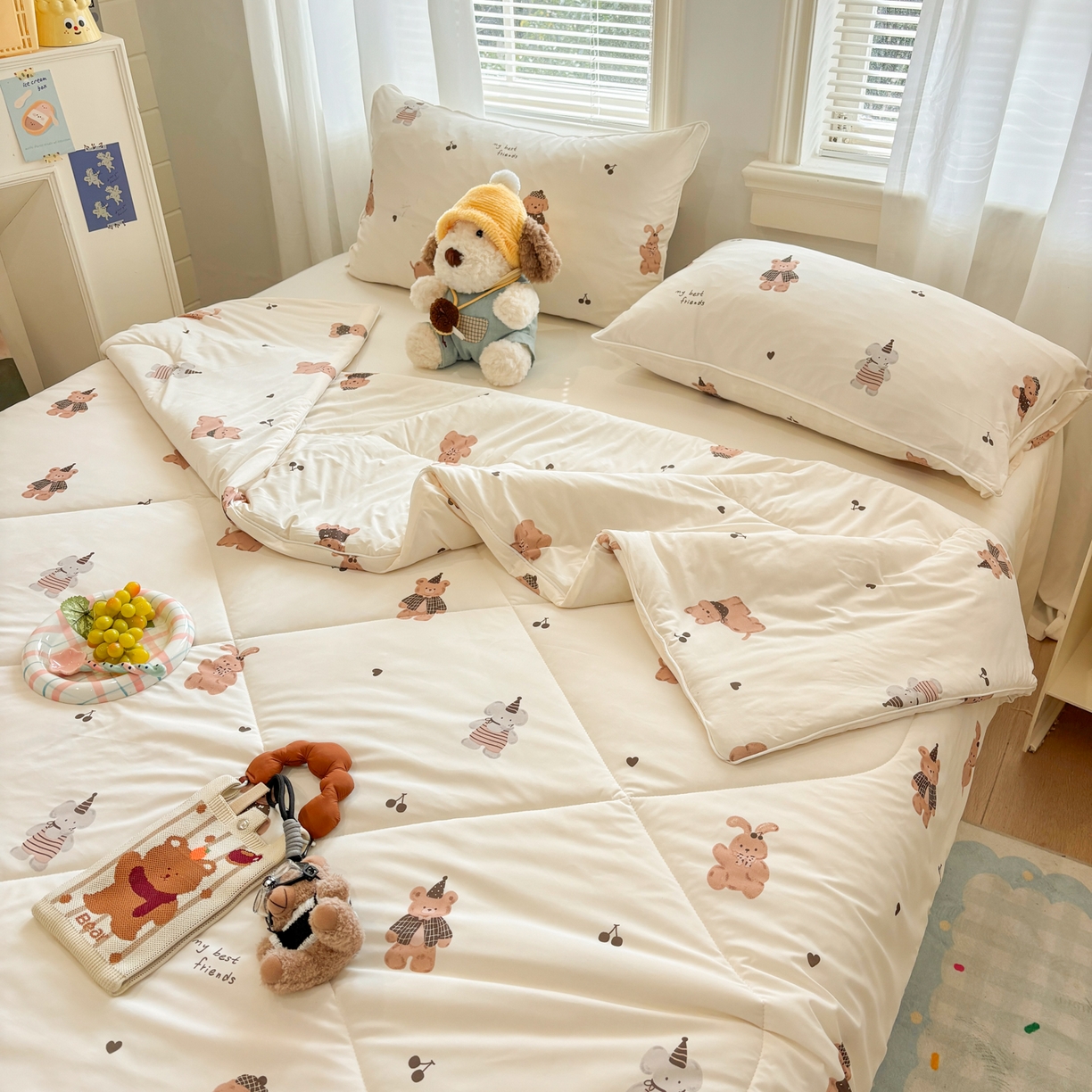 91家纺网 家纺一手货源 找家纺 益多眠 【同款超低价】2026新款锦氨夏凉被凉感丝夏被空调被单人夏被自带凉感冰丝夏被【四周踩棉】 萌宠派对