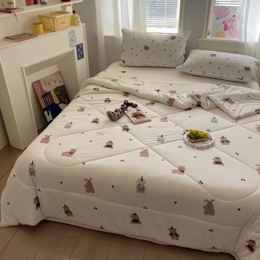 91家纺网 家纺一手货源 找家纺 益多眠 【同款超低价】2026新款锦氨夏凉被凉感丝夏被空调被单人夏被自带凉感冰丝夏被【四周踩棉】 萌宠派对