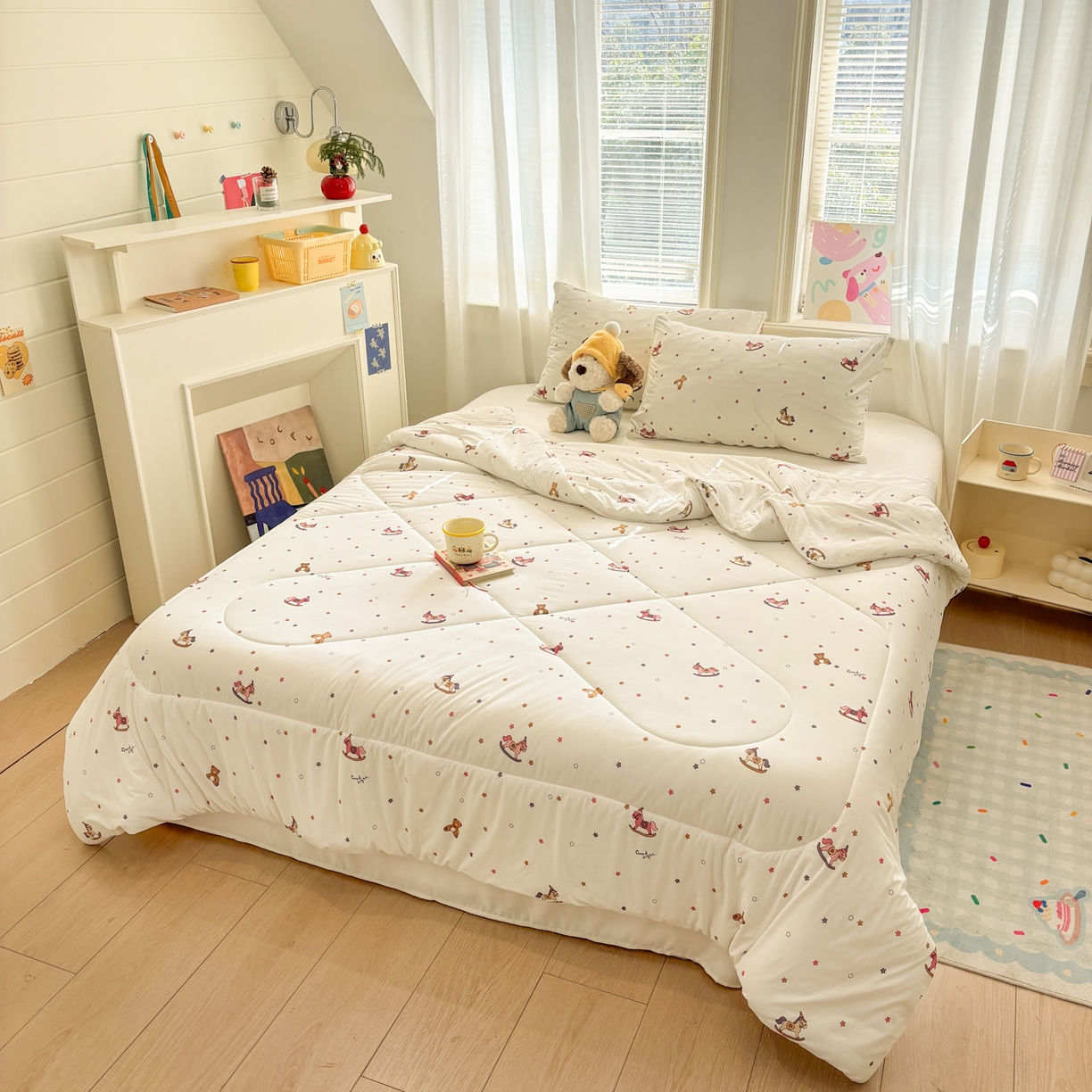 91家纺网 家纺一手货源 找家纺 益多眠 【同款超低价】2026新款锦氨夏凉被凉感丝夏被空调被单人夏被自带凉感冰丝夏被【四周踩棉】 小木马