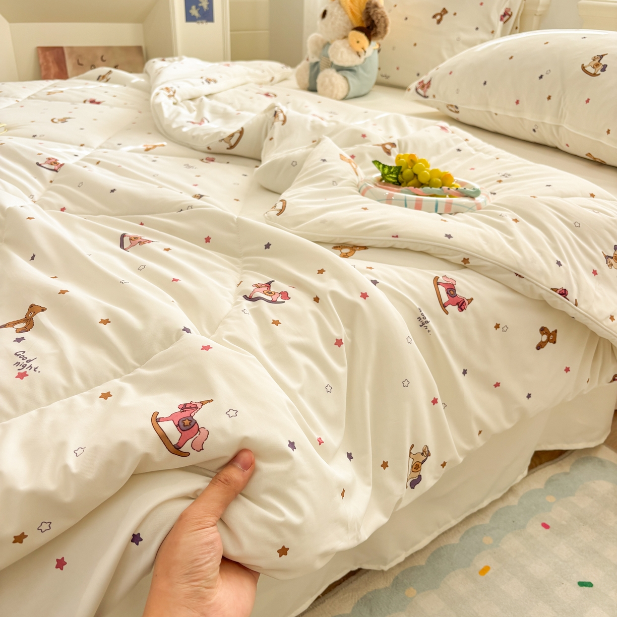 91家纺网 家纺一手货源 找家纺 益多眠 【同款超低价】2026新款锦氨夏凉被凉感丝夏被空调被单人夏被自带凉感冰丝夏被【四周踩棉】 小木马