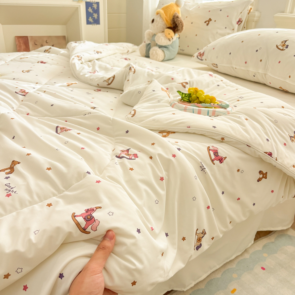 91家纺网 家纺一手货源 找家纺 益多眠 【同款超低价】2026新款锦氨夏凉被凉感丝夏被空调被单人夏被自带凉感冰丝夏被【四周踩棉】 小木马