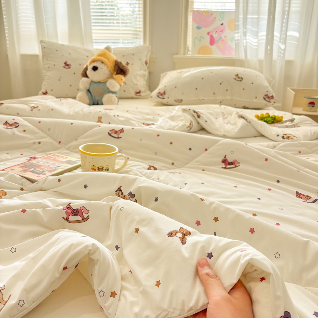 91家纺网 家纺一手货源 找家纺 益多眠 【同款超低价】2026新款锦氨夏凉被凉感丝夏被空调被单人夏被自带凉感冰丝夏被【四周踩棉】 小木马