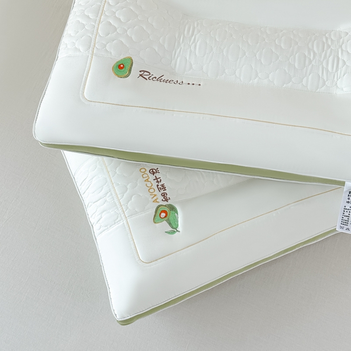 91家纺网 家纺一手货源 找家纺 （总）浩宇家纺 2026新款柔软好睡眠牛油果枕头枕芯富到牛油刺绣护颈枕成人定型款6309