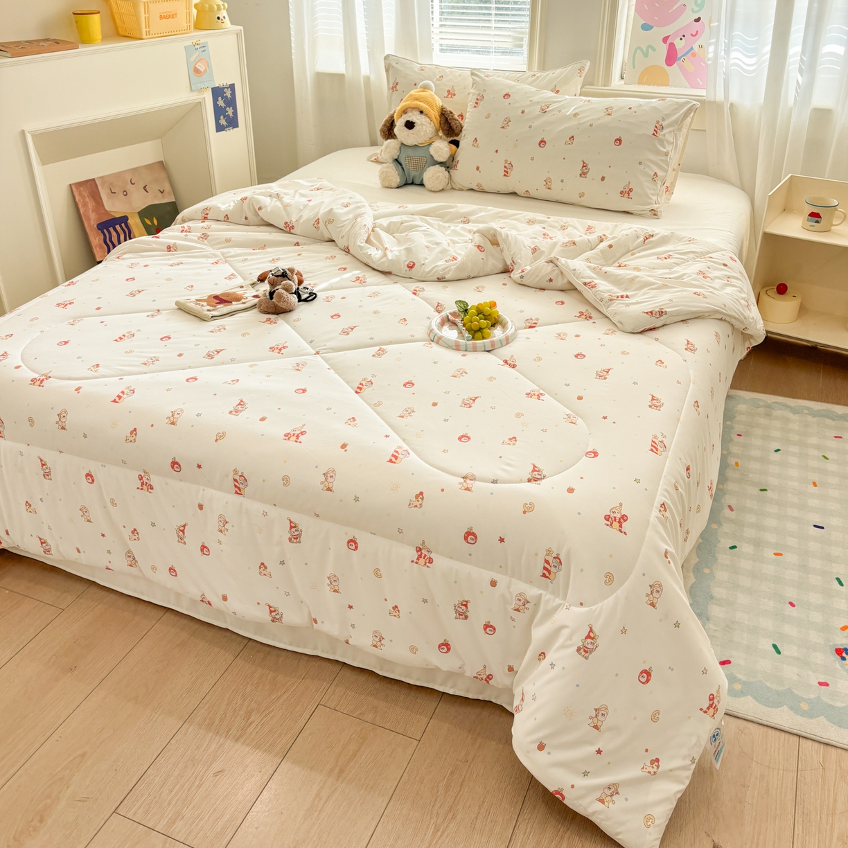 91家纺网 家纺一手货源 找家纺 益多眠 【同款超低价】2026新款锦氨夏凉被凉感丝夏被空调被单人夏被自带凉感冰丝夏被【四周踩棉】 星星人