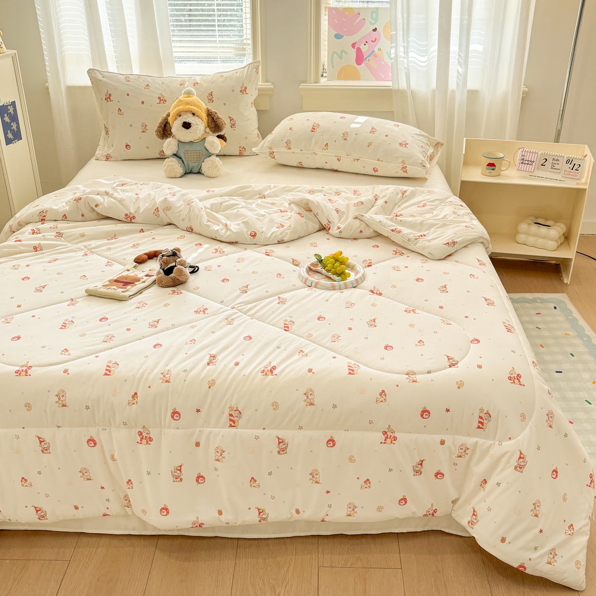 91家纺网 家纺一手货源 找家纺 益多眠 【同款超低价】2026新款锦氨夏凉被凉感丝夏被空调被单人夏被自带凉感冰丝夏被【四周踩棉】 星星人