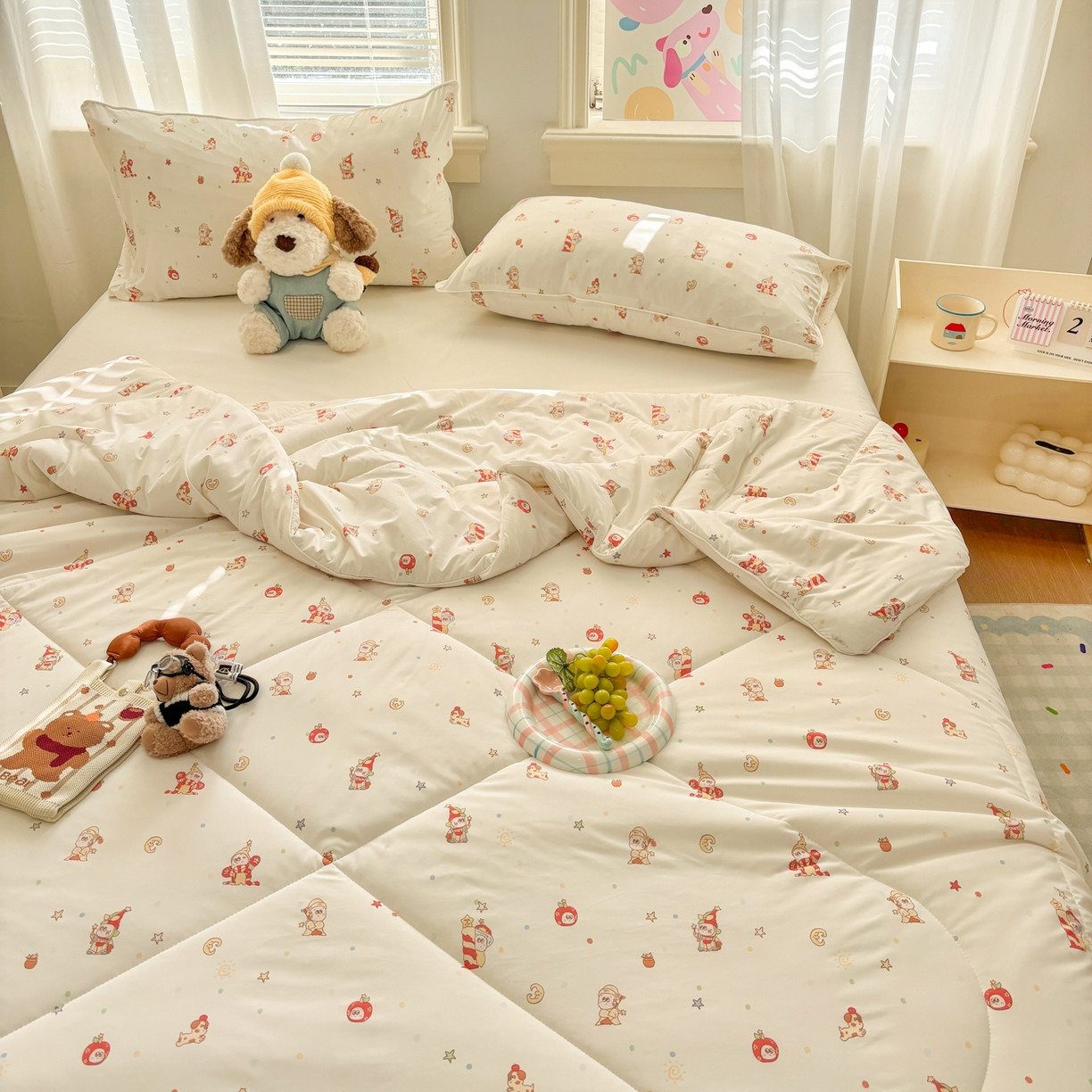 91家纺网 家纺一手货源 找家纺 益多眠 【同款超低价】2026新款锦氨夏凉被凉感丝夏被空调被单人夏被自带凉感冰丝夏被【四周踩棉】 星星人