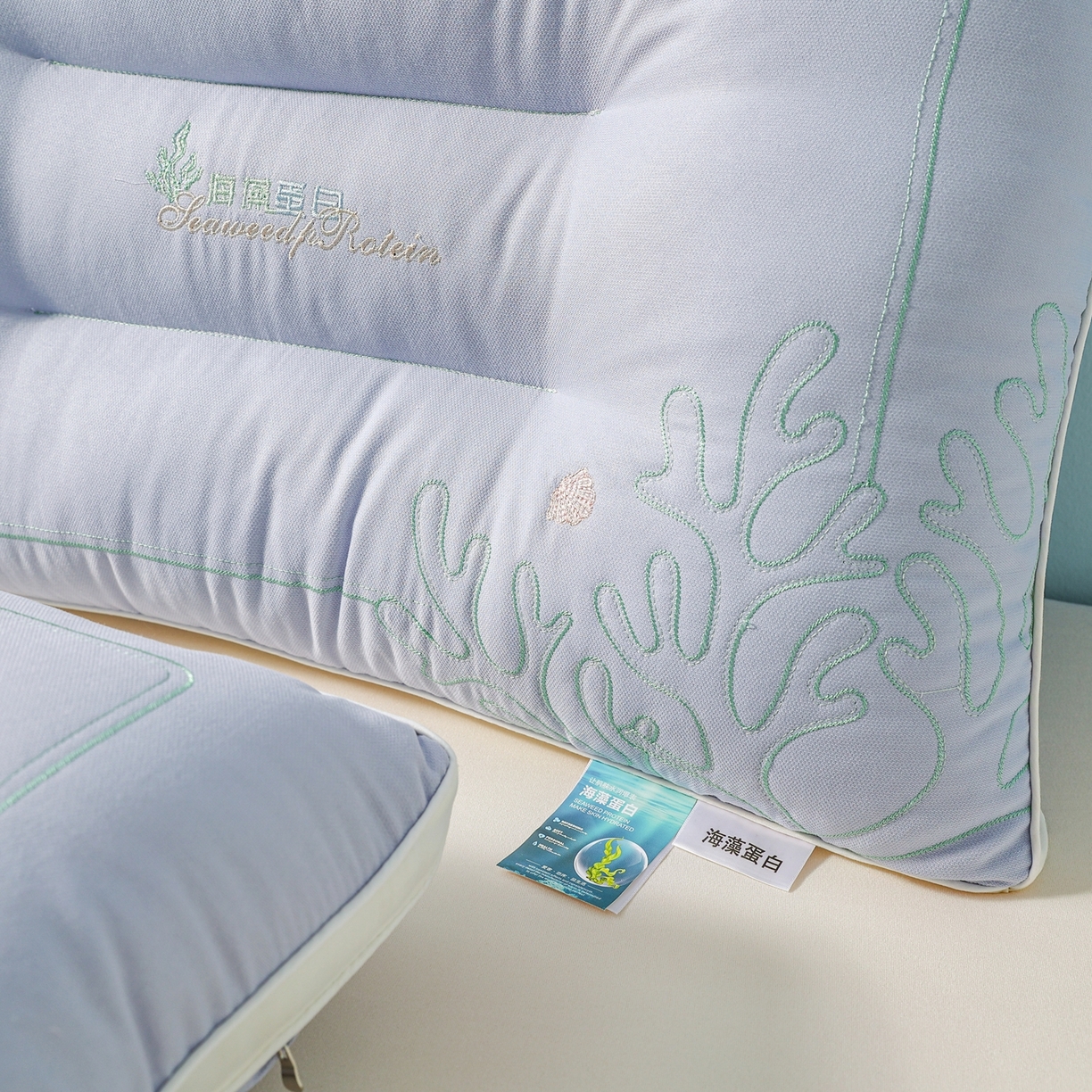 91家纺网 家纺一手货源 找家纺 浩宇家纺 2026新款刺绣款超柔软枕头枕芯成人家用舒适定型护颈款6312 兰灰