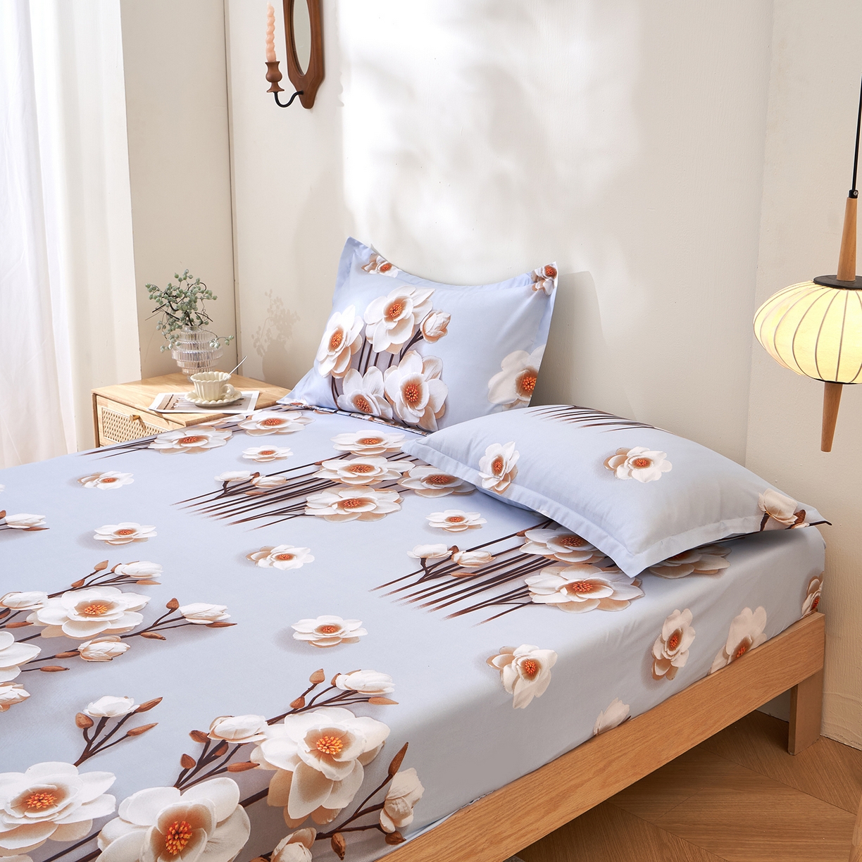 91家纺网 家纺一手货源 找家纺 馨乐家纺 2026新款亲肤舒适印花单床笠 锦绣花香