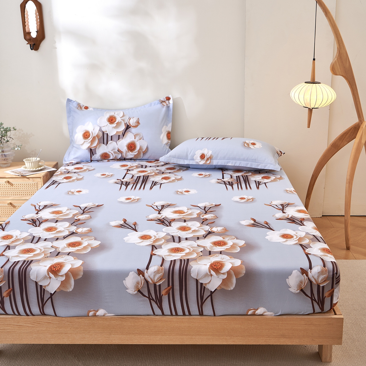 91家纺网 家纺一手货源 找家纺 馨乐家纺 2026新款亲肤舒适印花单床笠 锦绣花香