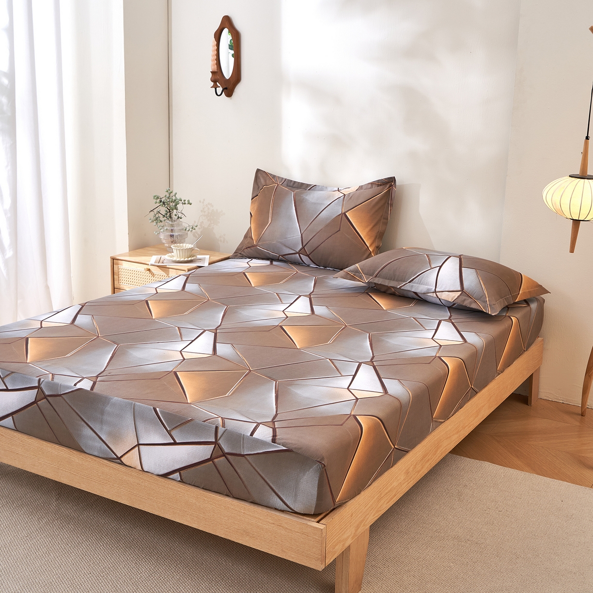 91家纺网 家纺一手货源 找家纺 馨乐家纺 2026新款亲肤舒适印花单床笠 贝诺