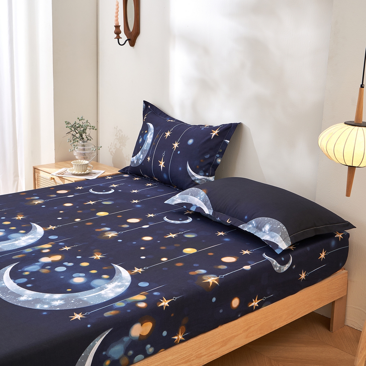 91家纺网 家纺一手货源 找家纺 馨乐家纺 2026新款亲肤舒适印花单床笠 夜曲