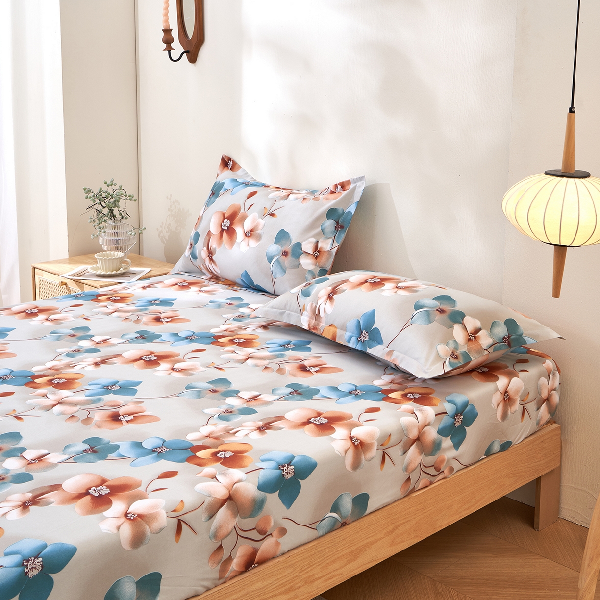 91家纺网 家纺一手货源 找家纺 馨乐家纺 2026新款亲肤舒适印花单床笠 桔然之间