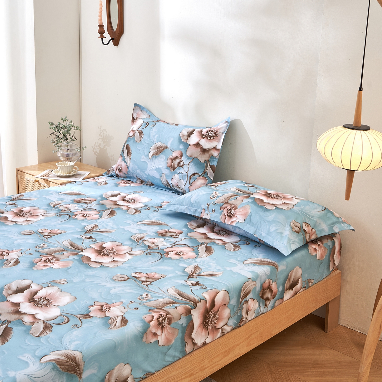 91家纺网 家纺一手货源 找家纺 馨乐家纺 2026新款亲肤舒适印花单床笠 安妮