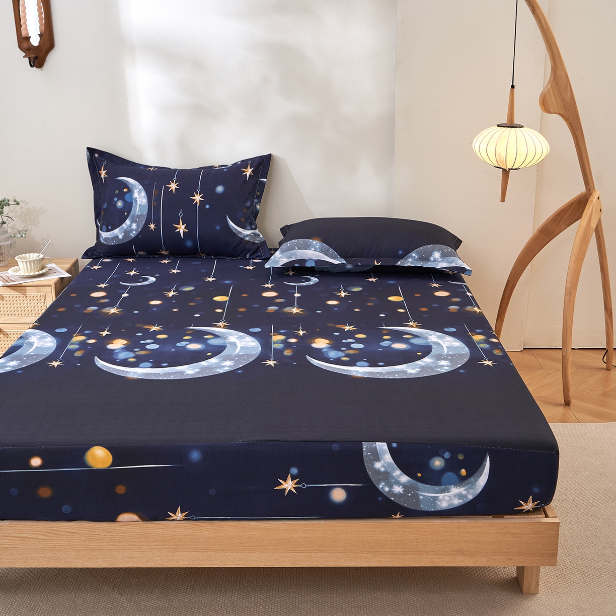 91家纺网 家纺一手货源 找家纺 馨乐家纺 2026新款亲肤舒适印花单床笠 夜曲