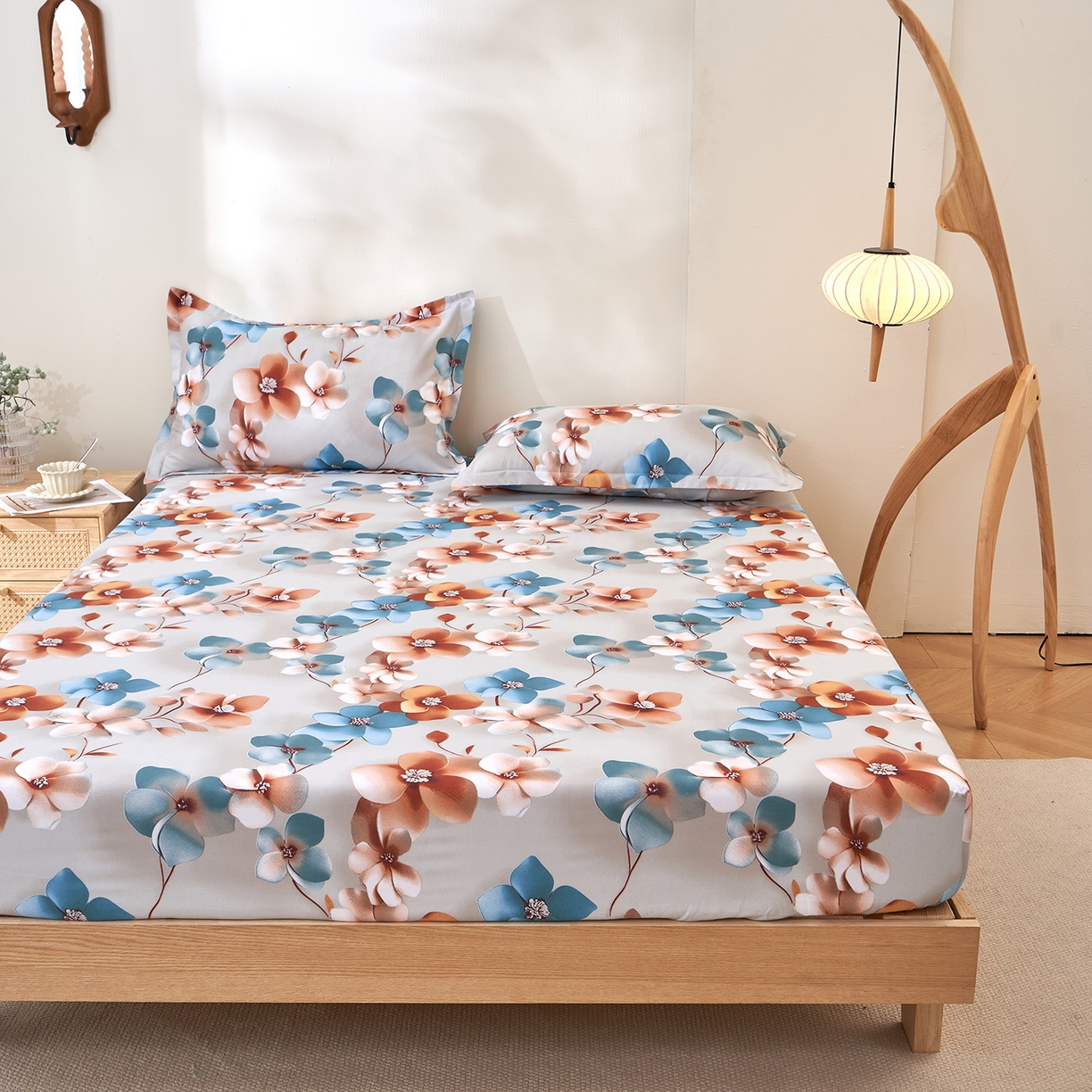 91家纺网 家纺一手货源 找家纺 馨乐家纺 2026新款亲肤舒适印花单床笠 桔然之间