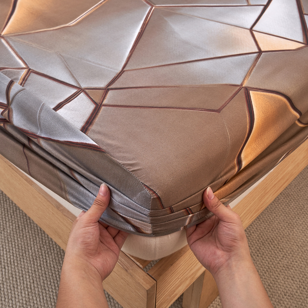 91家纺网 家纺一手货源 找家纺 馨乐家纺 2026新款亲肤舒适印花单床笠 贝诺