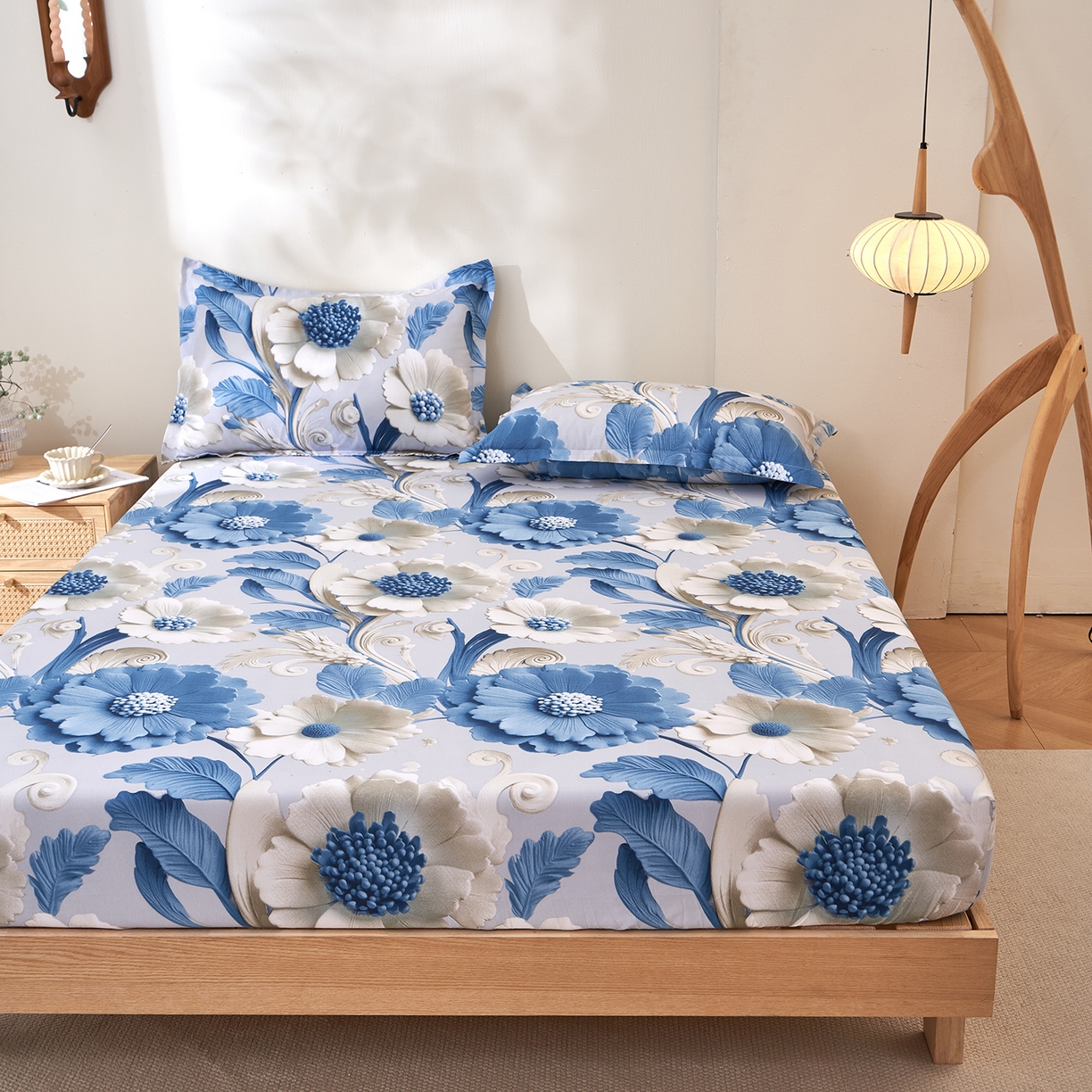 91家纺网 家纺一手货源 找家纺 馨乐家纺 2026新款亲肤舒适印花单床笠 沐光