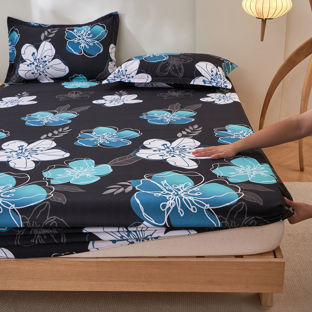 91家纺网 家纺一手货源 找家纺 馨乐家纺 2026新款亲肤舒适印花单床笠 芳华